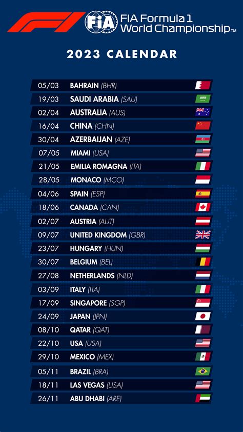 F1 2023/2024 Schedule, World Championship Standings and .